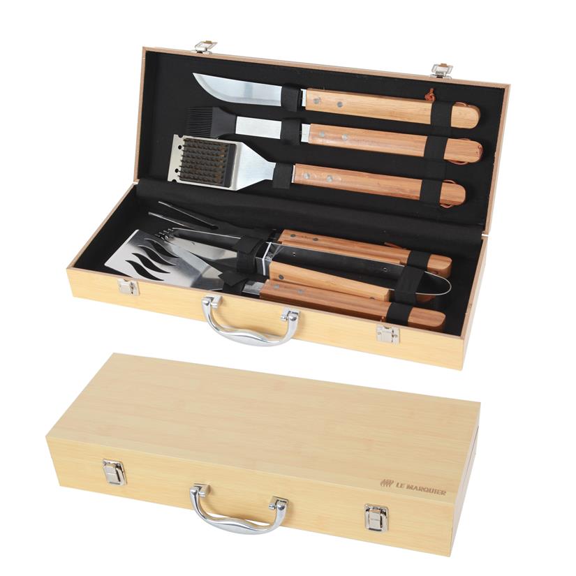 6-Utensil Grill Bamboo Box