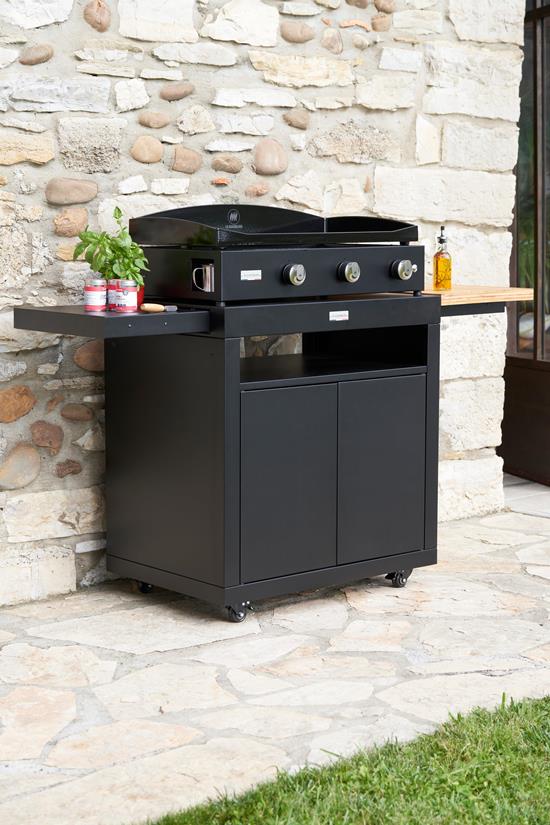 Kitchen cart with shelves, black