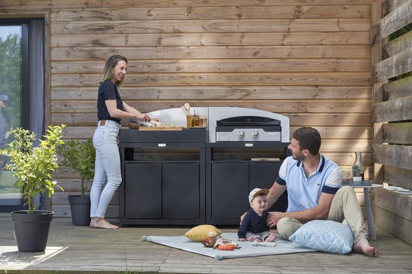 2-Element Signature Outdoor Kitchen with Backsplashes - Black