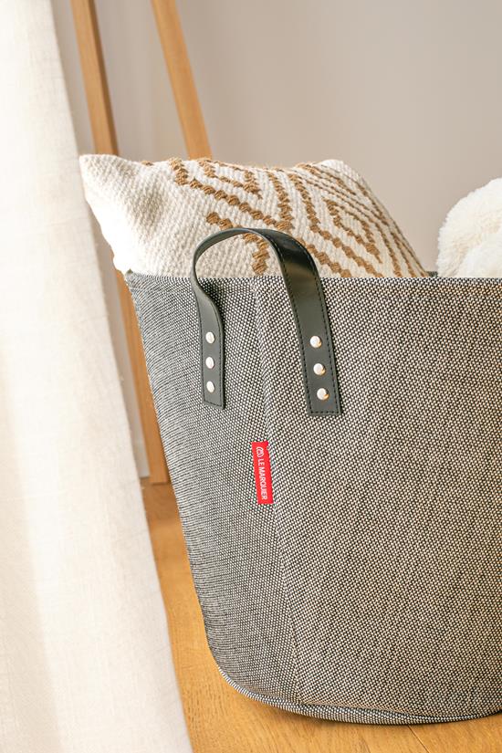 Teahupoo Fabric Log Basket Anthracite