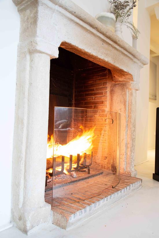 Vuurscherm Glas Ongui Middel L80 H52