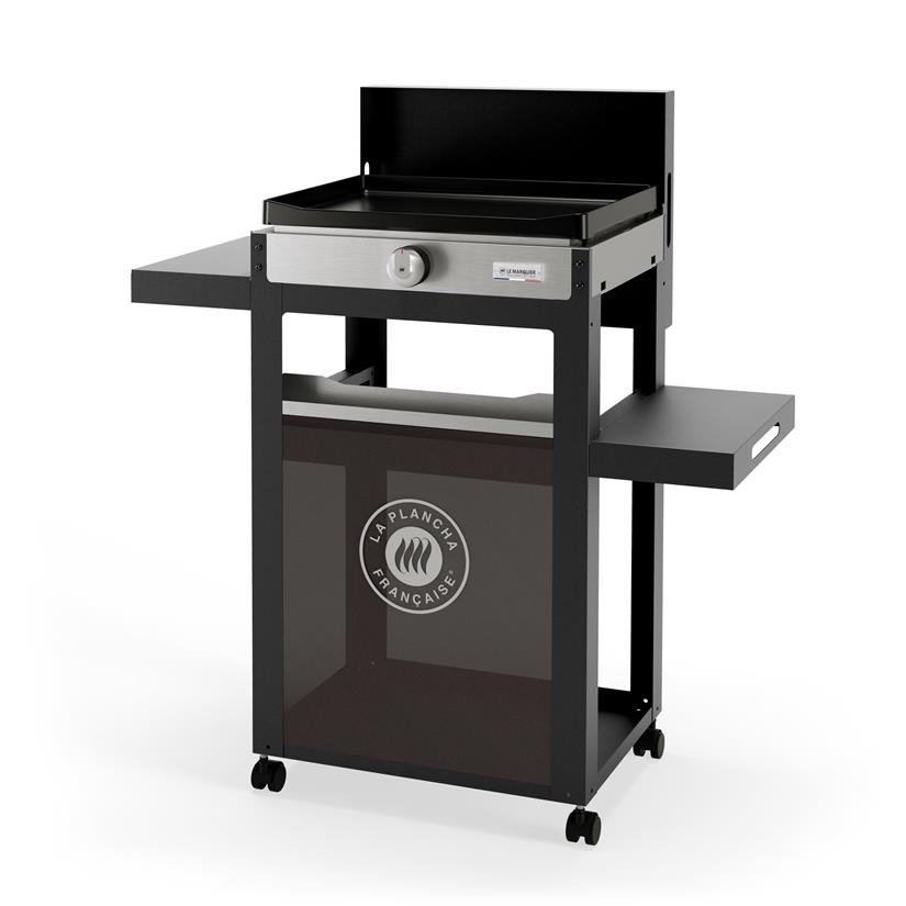 PLANCHA FRANCAISE Elektrisch 150 Duo Edition (Deksel, Trolley,Roestvrij stalen kruidenrek+gordijn)