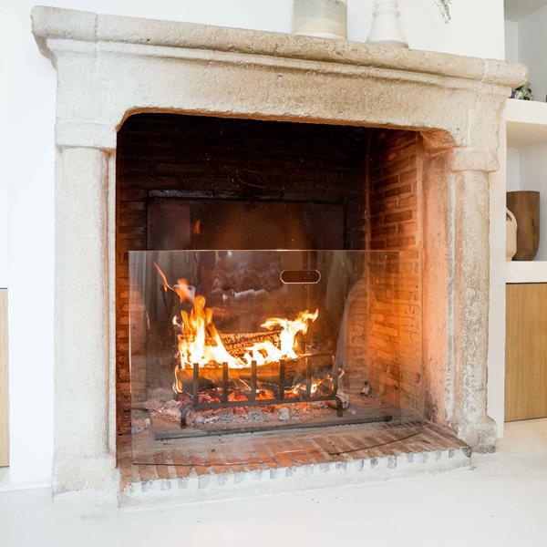 Glazen openhaardschermen